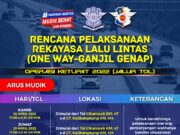 Catat Tanggalnya, Ada One Way dan Ganjil Genap di Tol Cipali Saat Arus Mudik Lebaran 2022 one-way.jpg