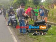 Motor Vs Fuso di Pamarican Ciamis, Pemotor Luka Parah Laka.jpg