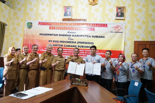Pemkab Subang Tandatangani Kesepakatan Bersama dan Perjanjian Kerjasama Dengan PT Pos Indonesia