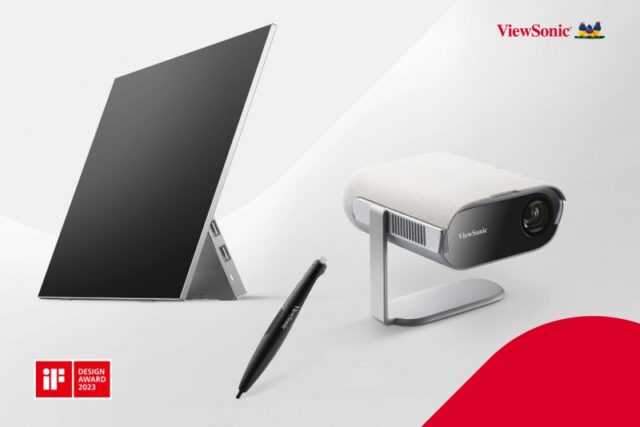 Image-1_ViewSonic-Wins-Three-iF-Design-Awards-for-M1-Pro-smart-LED-portable-projector-multi-functional-presenter-VB-PEN-007-and-VX1655-4K-OLED-portable-display-from-right-to-left.-_800x534.jpg