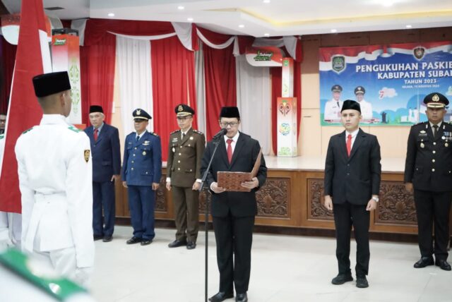 Wakil Bupati Subang Kukuhkan 35 Anggota Paskibraka Kabupaten Subang Tahun 2023