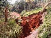 Saluran Irigasi Nanggela di Cipaku Ciamis Kembali Tertimbun Longsor, Pasokan Air Terganggu Longsor.jpg