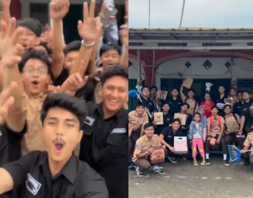 Momen Haru Murid SMA Berikan Hadiah Ibu Warung yang Viral