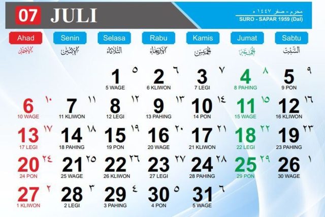 libur nasional Juli 2025