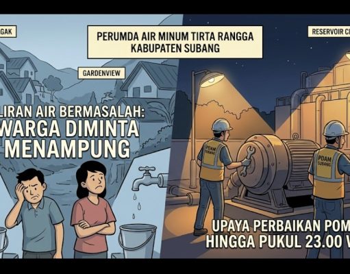 Warga Jalancagak Dibuat Pusing, Aliran Air PDAM Subang “Mogok” Hingga Tengah Malam