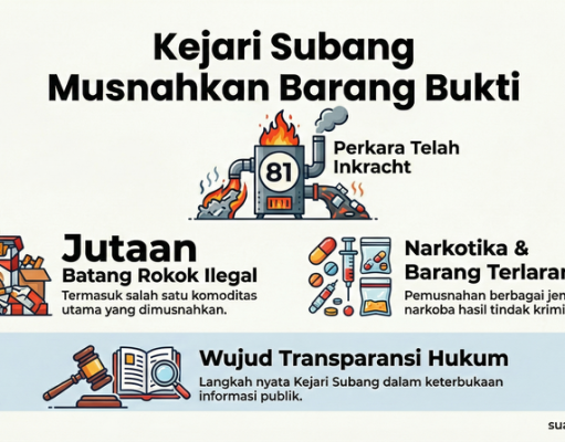 Kejari Subang Musnahkan Barang Bukti dari 81 Perkara Inkracht Kejari Subang Musnahkan Barang Bukti