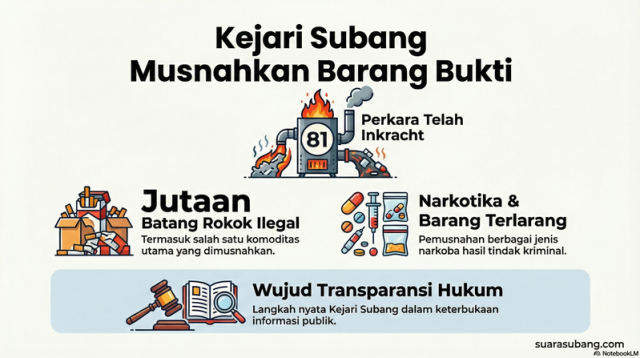 Kejari Subang Musnahkan Barang Bukti