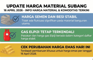 Harga Material Subang Tetap Stabil Tanpa Fluktuasi